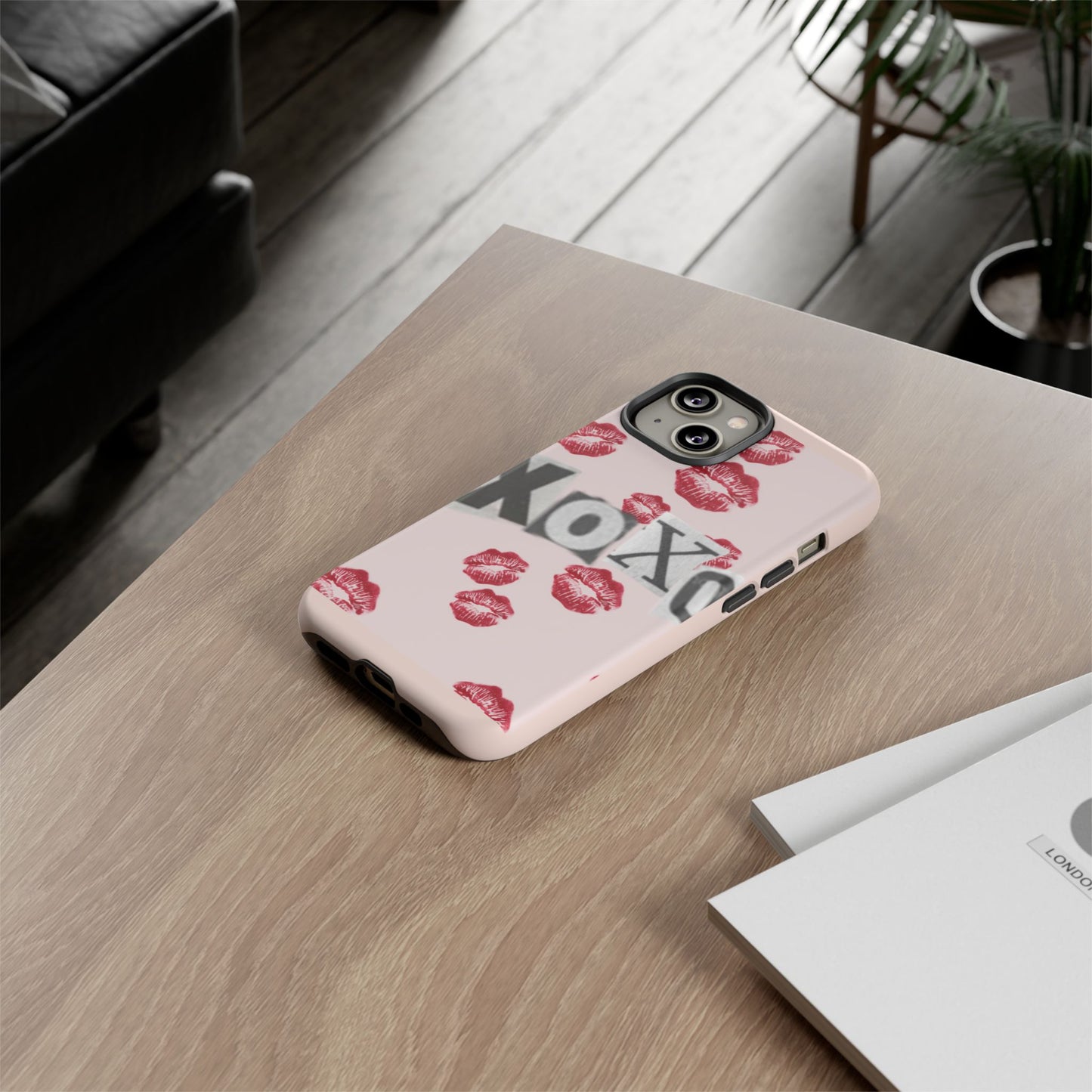 XOXO Kiss Print Phone Case | Coquette Valentine Aesthetic | Cute Pink Lipstick Kiss Tough Case for iPhone & Samsung