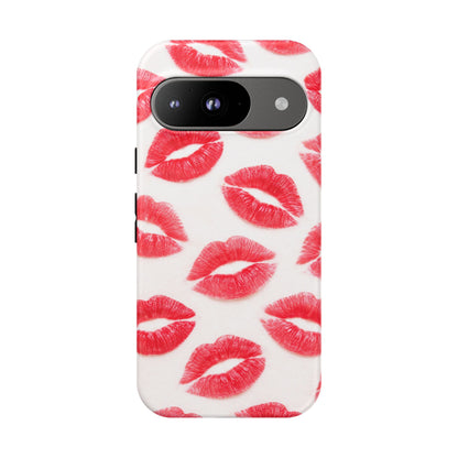 Red Lipstick Kiss Phone Case – Sexy Lip Print Pattern Tough Protective Cover