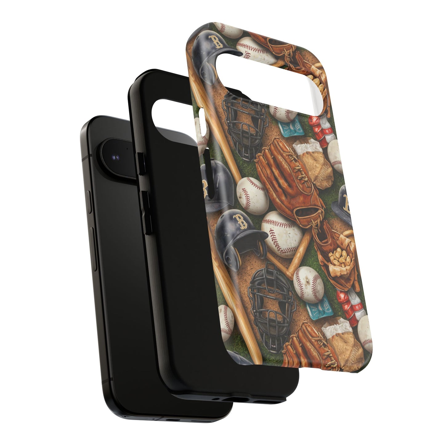 Baseball Gear Collage Phone Case – Vintage Baseball Equipment Sports Tough Case