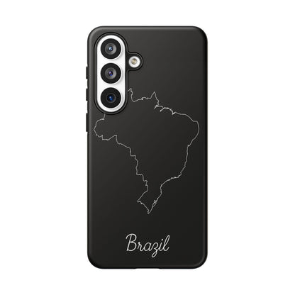 Brazil Outline Phone Case – Minimal Country Map Tough Case (iPhone, Samsung, Pixel)