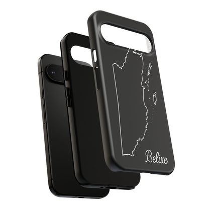Belize Outline Phone Case – Minimal Country Map Tough Case (iPhone, Samsung, Pixel)