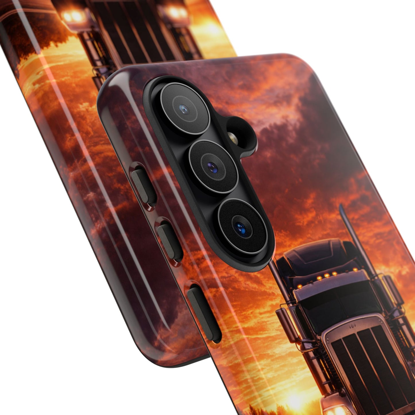 Big Rig Truck Phone Case Sunset Highway Semi Truck iPhone Samsung Cover