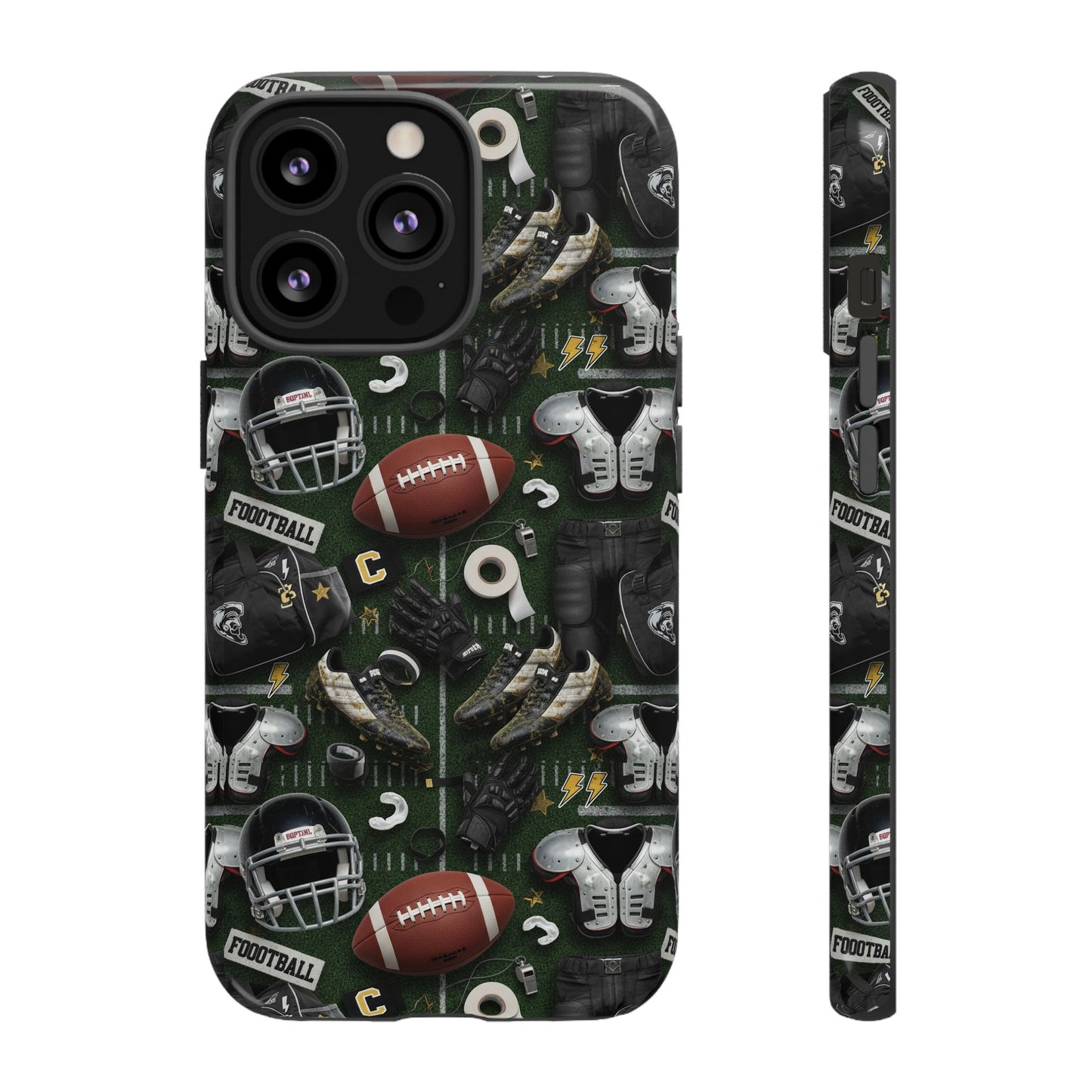 Football Pattern Phone Case – Sports Fan Tough Protective Game Day Case