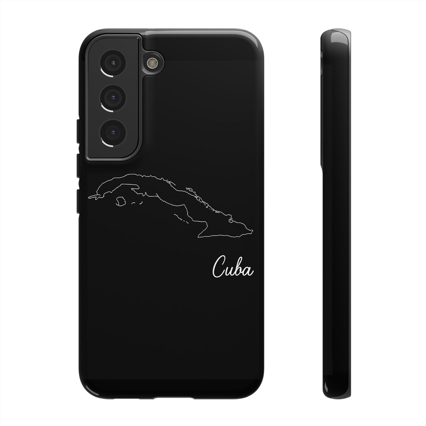 Cuba Outline Phone Case – Minimal Country Map Tough Case (iPhone, Samsung, Pixel)