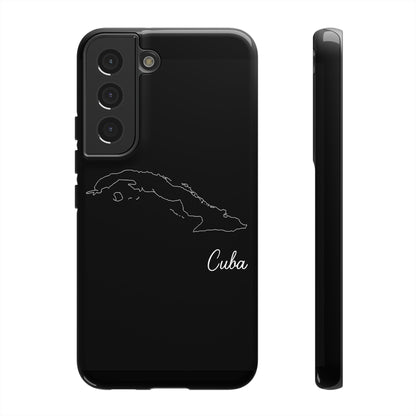 Cuba Outline Phone Case – Minimal Country Map Tough Case (iPhone, Samsung, Pixel)