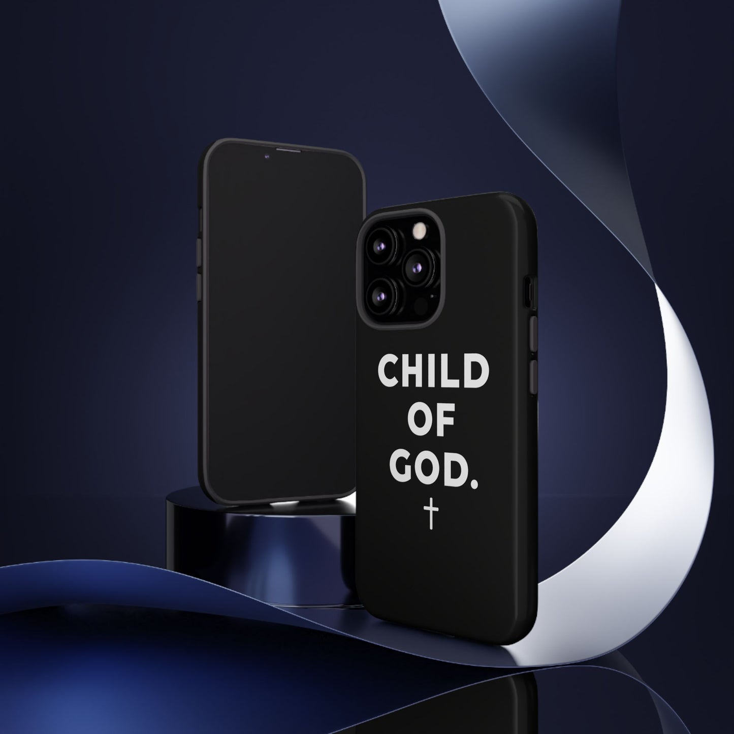 Child of God Phone Case Christian Black Aesthetic Cross Tough Cover