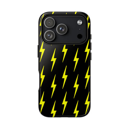 Yellow Lightning Bolt Tough Phone Case | Bold Electric Pattern Case for Iphone, Samsung Galaxy and Pixel