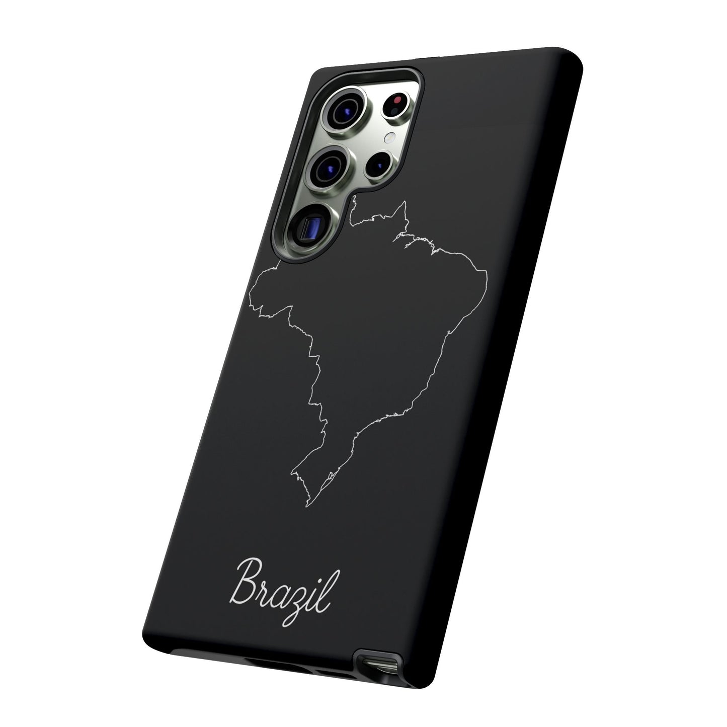 Brazil Outline Phone Case – Minimal Country Map Tough Case (iPhone, Samsung, Pixel)