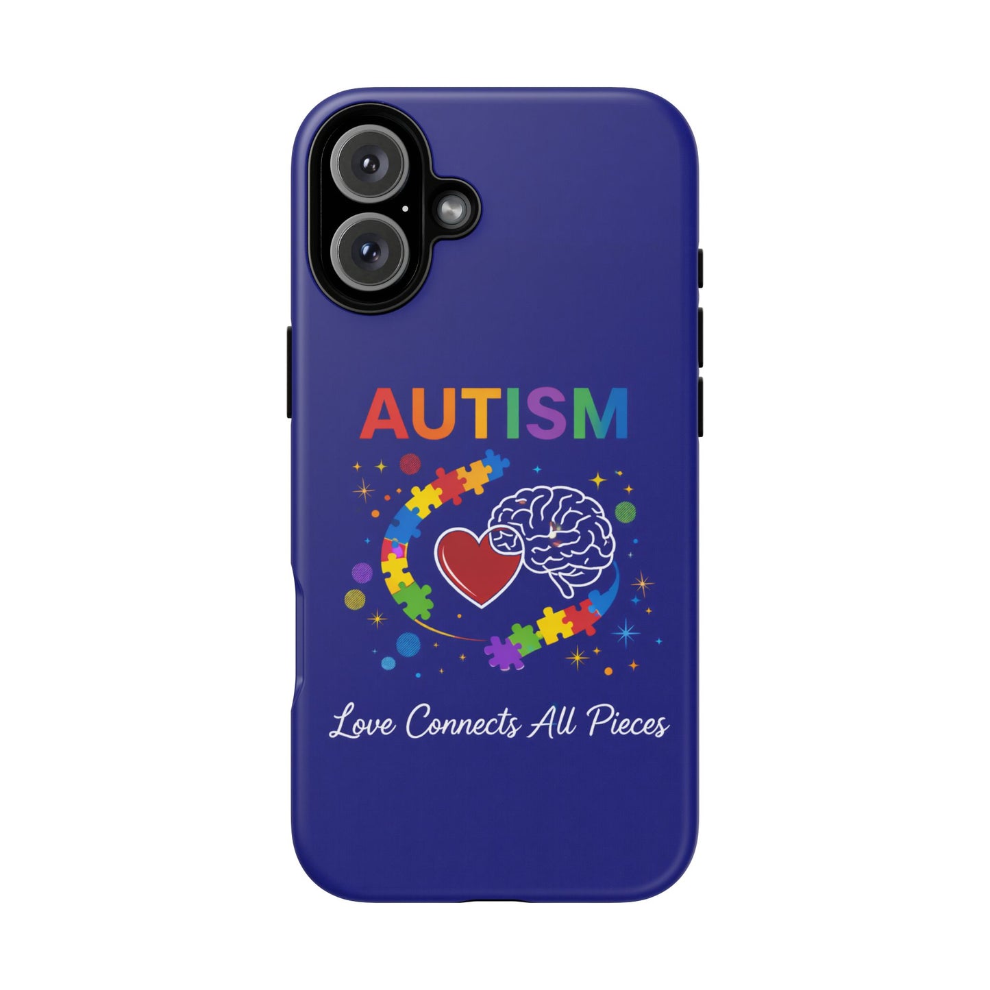 Autism Awareness Tough Case – "Love Connects All Pieces" Phone Case for Iphone, Samsung Galaxy and Pixel