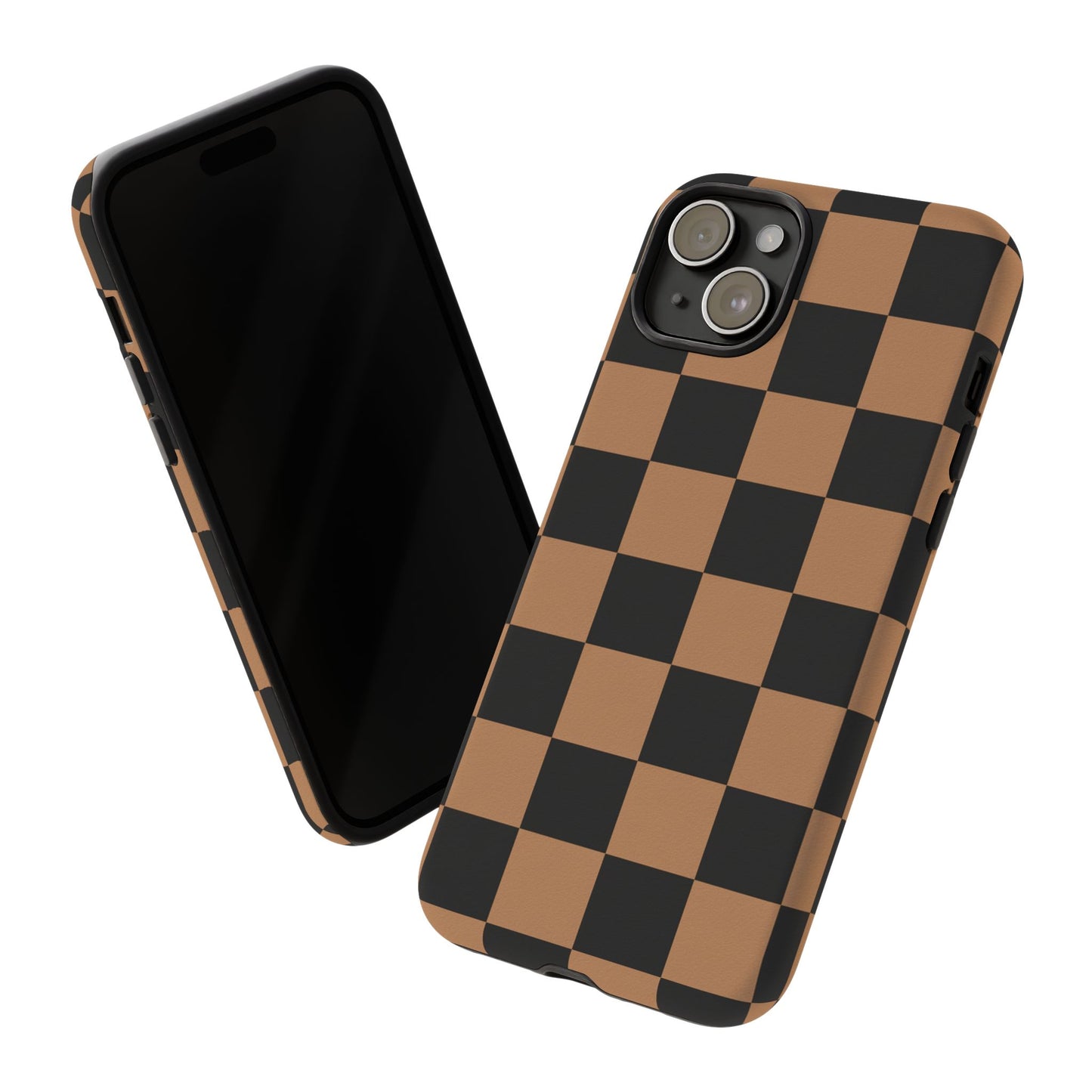Brown Checkerboard Phone Case | Aesthetic Tough Protective Case