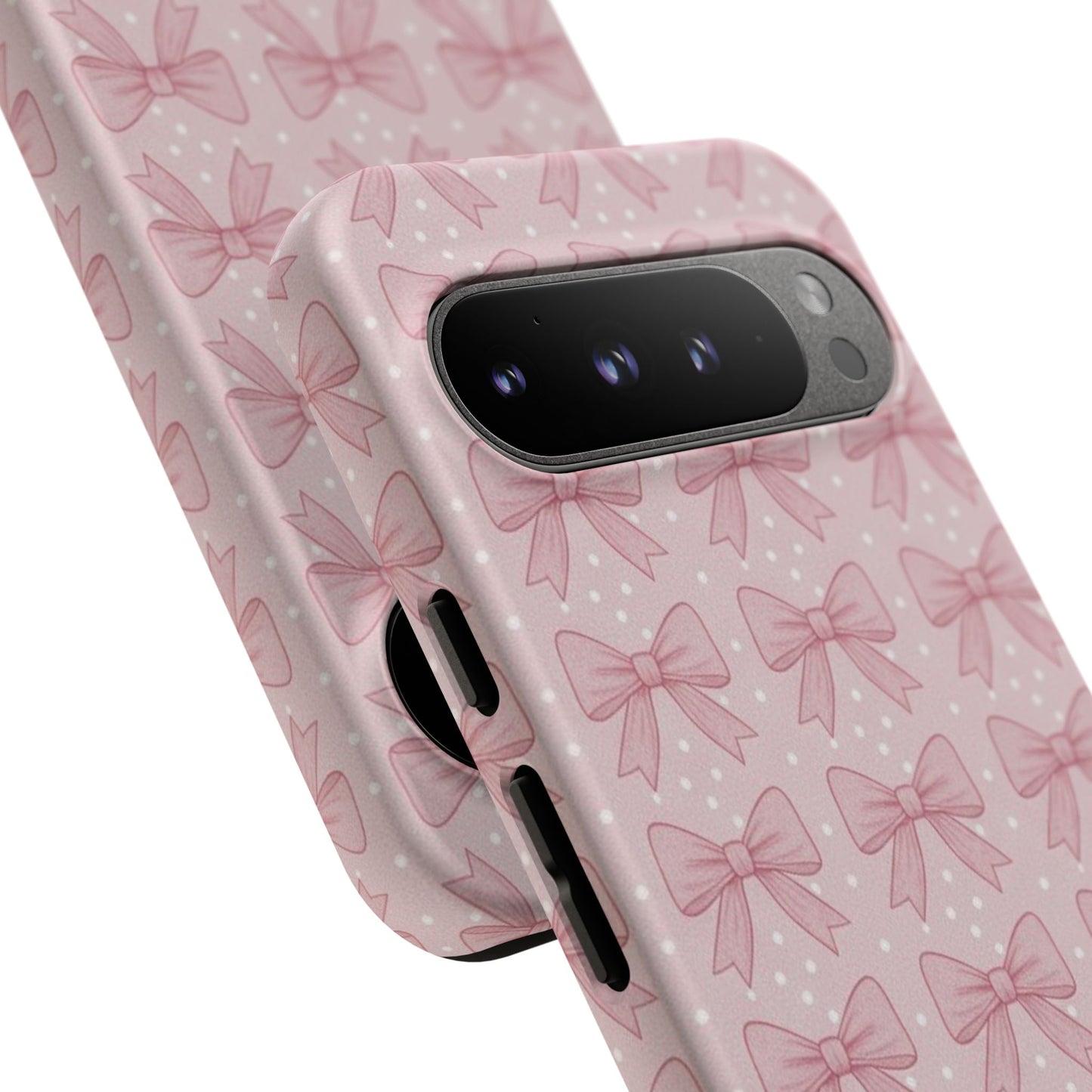 Pink Bow Pattern Phone Case – Soft Coquette Aesthetic Tough Case