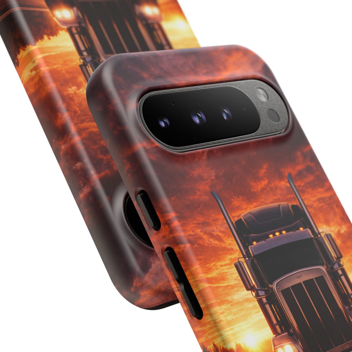 Big Rig Truck Phone Case Sunset Highway Semi Truck iPhone Samsung Cover