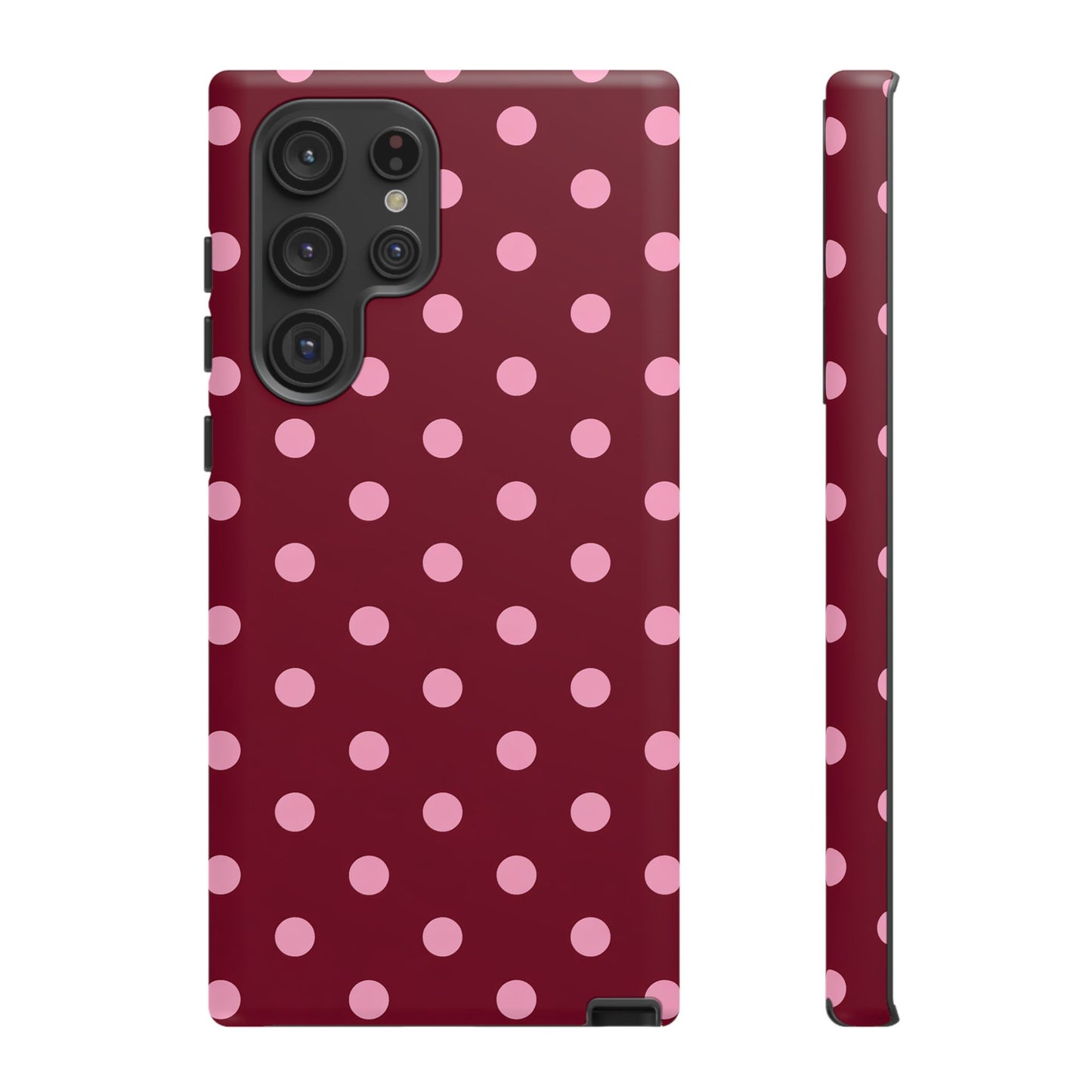 Pink Polka Dot Phone Case – Cute Aesthetic Tough Protective Phone Cover for Iphone, Samsung Galaxy and Pixel
