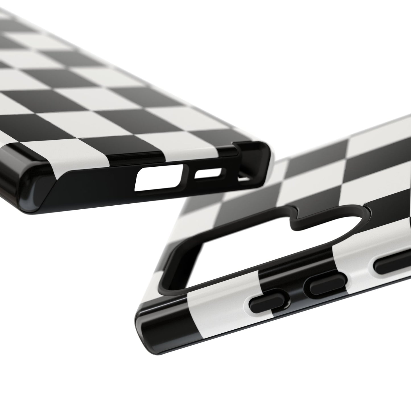 Black & White Checkerboard Phone Case – Classic Aesthetic Tough Protective Case