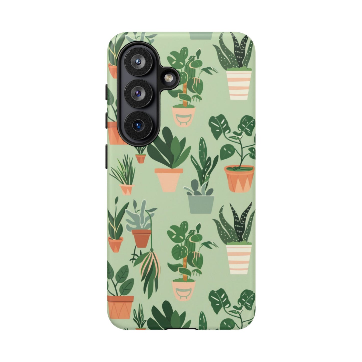 Plant Lover Phone Case | Cute Potted Plants Pattern | Botanical Aesthetic Tough Case