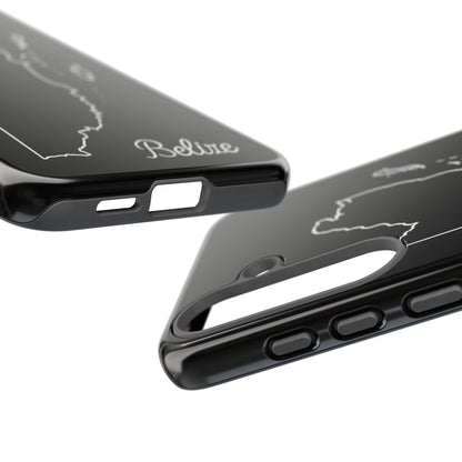 Belize Outline Phone Case – Minimal Country Map Tough Case (iPhone, Samsung, Pixel)