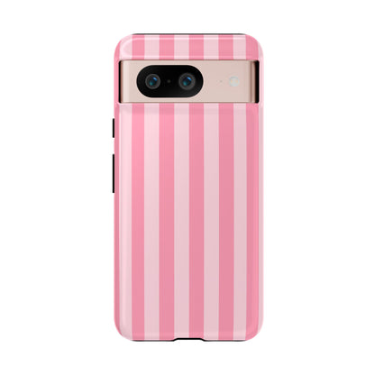Pink Stripe Phone Case – Pastel Coquette Aesthetic Tough Protective Case