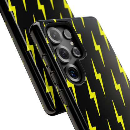 Yellow Lightning Bolt Tough Phone Case | Bold Electric Pattern Case for Iphone, Samsung Galaxy and Pixel