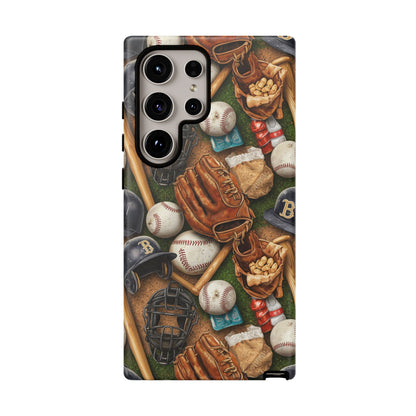 Baseball Gear Collage Phone Case – Vintage Baseball Equipment Sports Tough Case