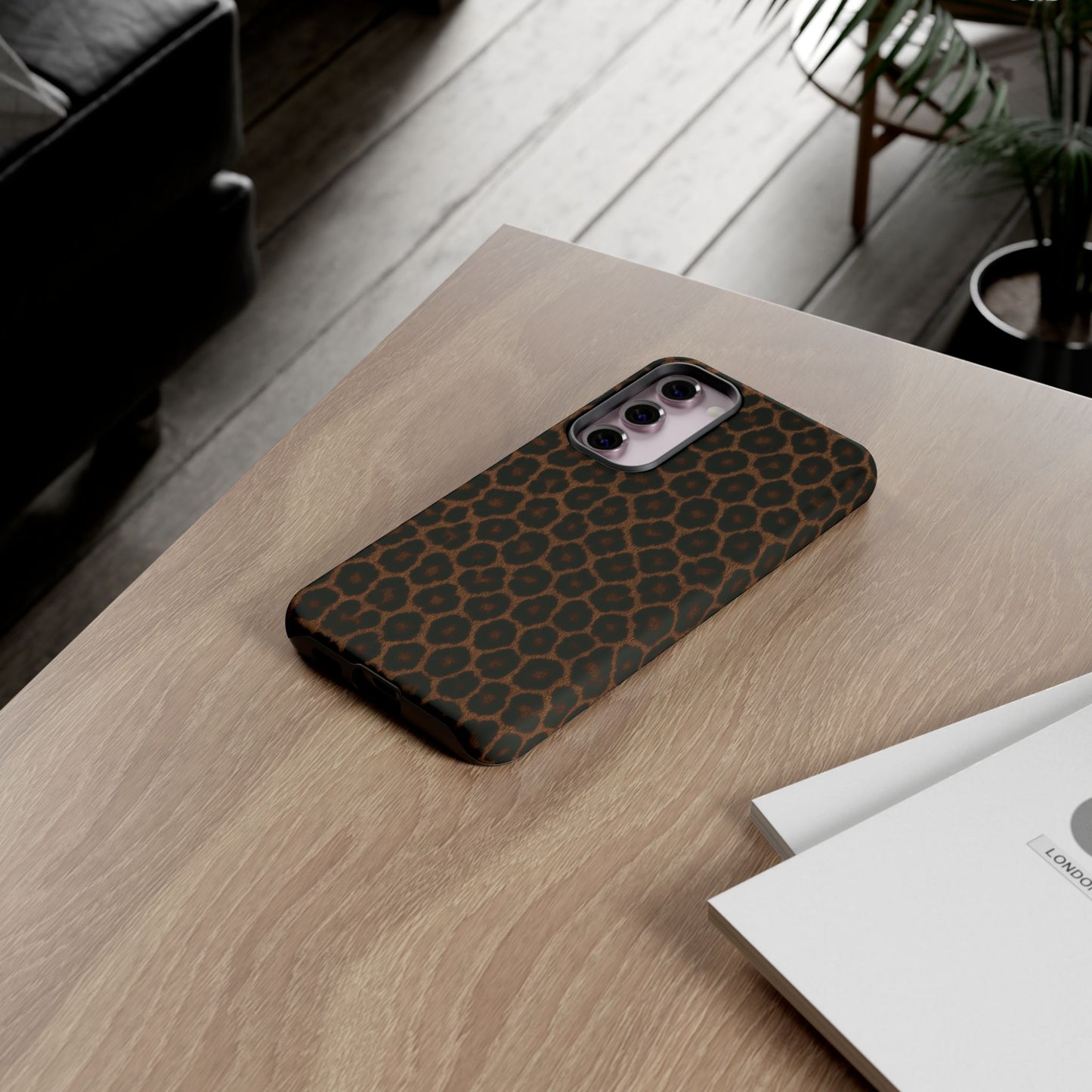 Brown Leopard Print Phone Case | Classic Animal Print Aesthetic Tough Protective Case