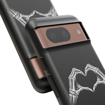Skeleton Hands Heart Phone Case | Gothic Black Protective Cover