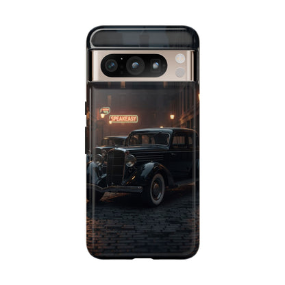 Vintage Classic Car Phone Case | Retro Noir Aesthetic | 1930s Street Scene Tough Case for iPhone & Samsung
