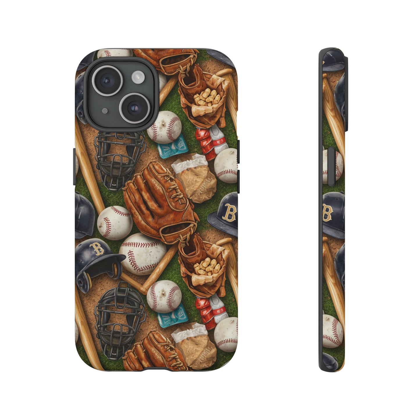 Baseball Gear Collage Phone Case – Vintage Baseball Equipment Sports Tough Case