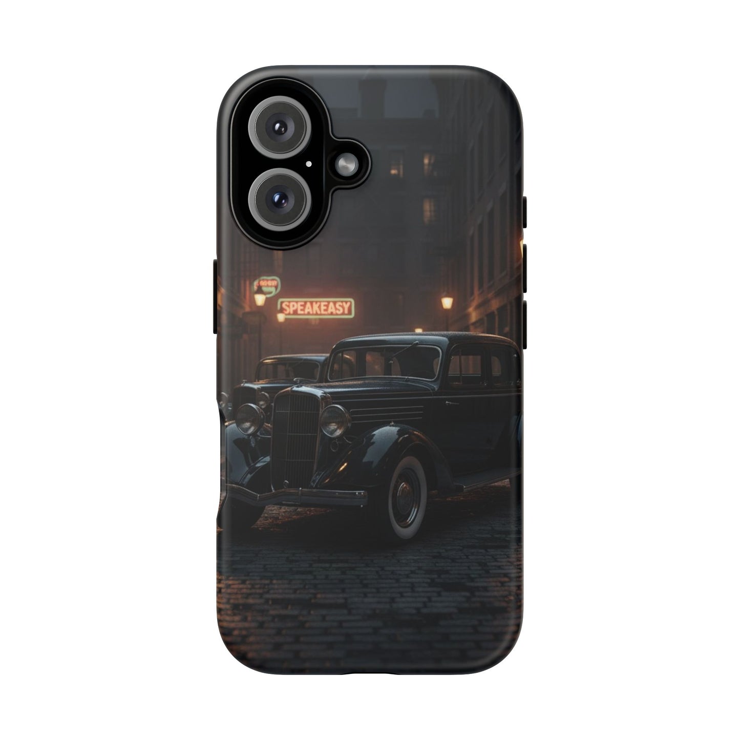 Vintage Classic Car Phone Case | Retro Noir Aesthetic | 1930s Street Scene Tough Case for iPhone & Samsung