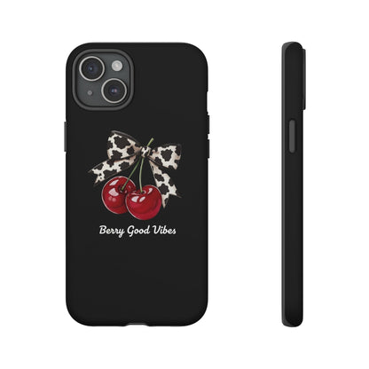 Cherry Cow Print Phone Case | Coquette Bow Aesthetic iPhone & Samsung Tough Case