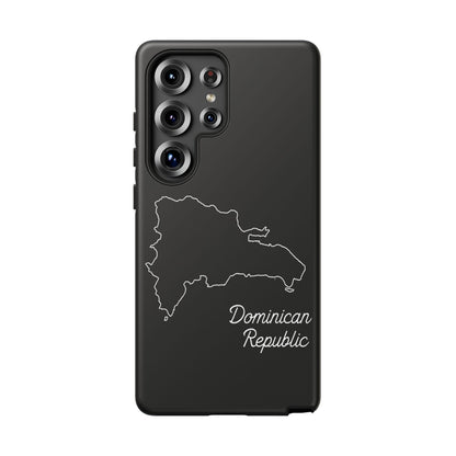 Dominican Republic Outline Phone Case – Minimal Country Map Tough Case (iPhone, Samsung, Pixel)