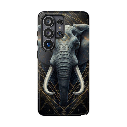 Elephant Mandala Phone Case – Black and Gold Spiritual Elephant Tough Protective Case