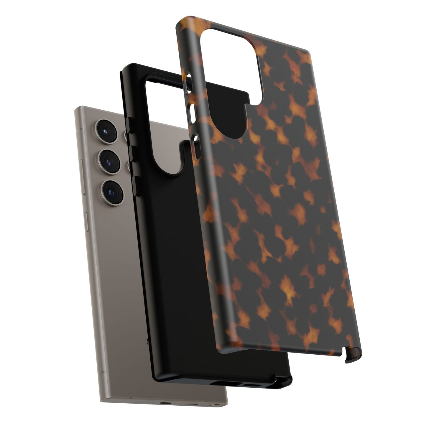 Tortoiseshell Pattern Tough Phone Case | Classic Leopard-Style Protective Cover