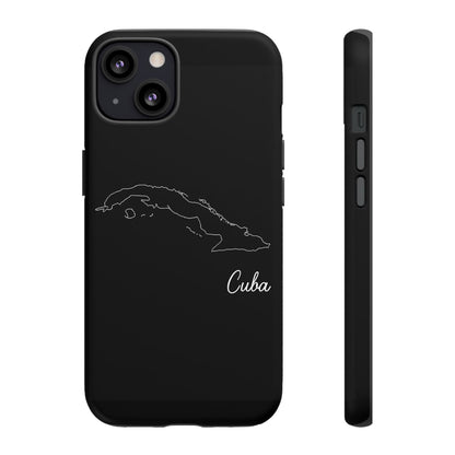 Cuba Outline Phone Case – Minimal Country Map Tough Case (iPhone, Samsung, Pixel)