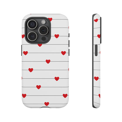 Red Heart Stripe iPhone Case | Tough Shockproof Love Aesthetic Cover