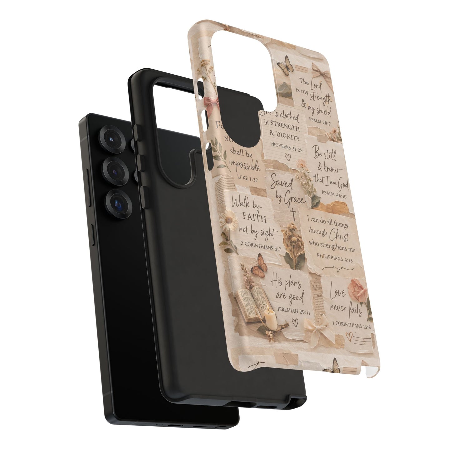 Christian Bible Verse Phone Case | Faith Scripture Aesthetic Floral Christian Case