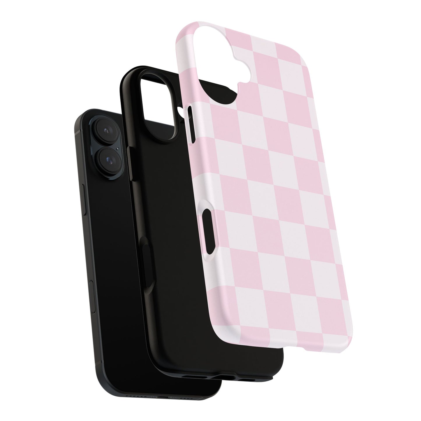Pink Checkerboard Phone Case | Aesthetic Tough Protective Case