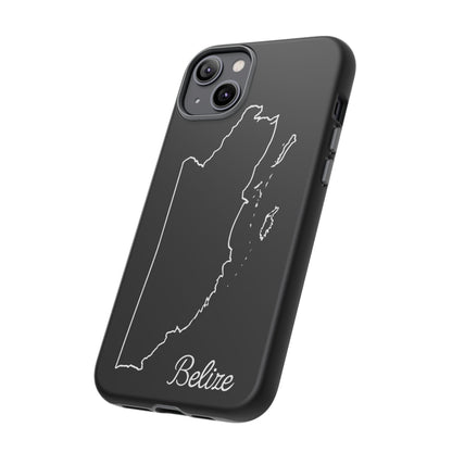 Belize Outline Phone Case – Minimal Country Map Tough Case (iPhone, Samsung, Pixel)