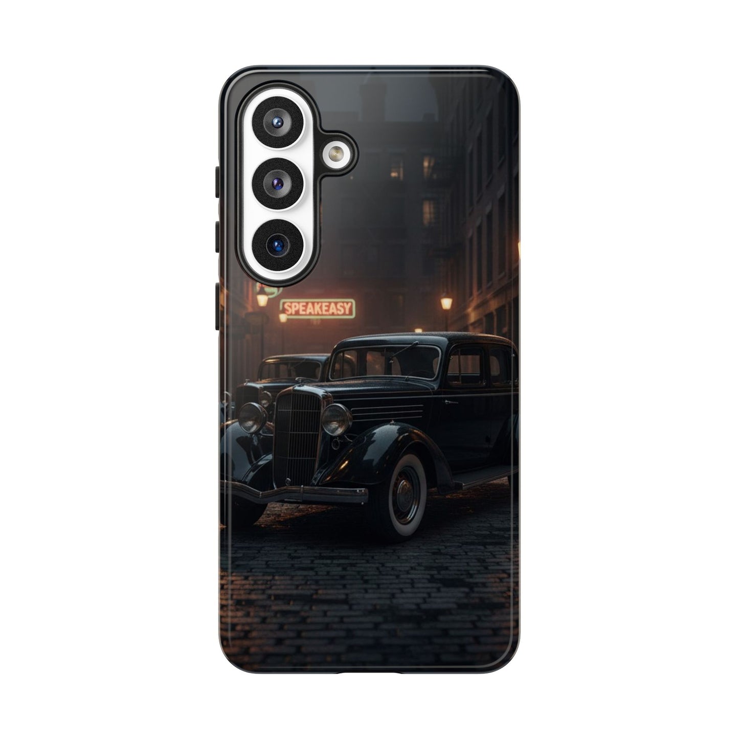 Vintage Classic Car Phone Case | Retro Noir Aesthetic | 1930s Street Scene Tough Case for iPhone & Samsung
