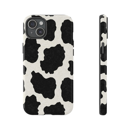 Black & White Cow Print Phone Case | Aesthetic Tough Protective Case