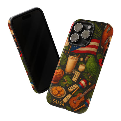 Puerto Rican Culture Phone Case | Boricua Icons Caribbean Aesthetic Tough Protective Case