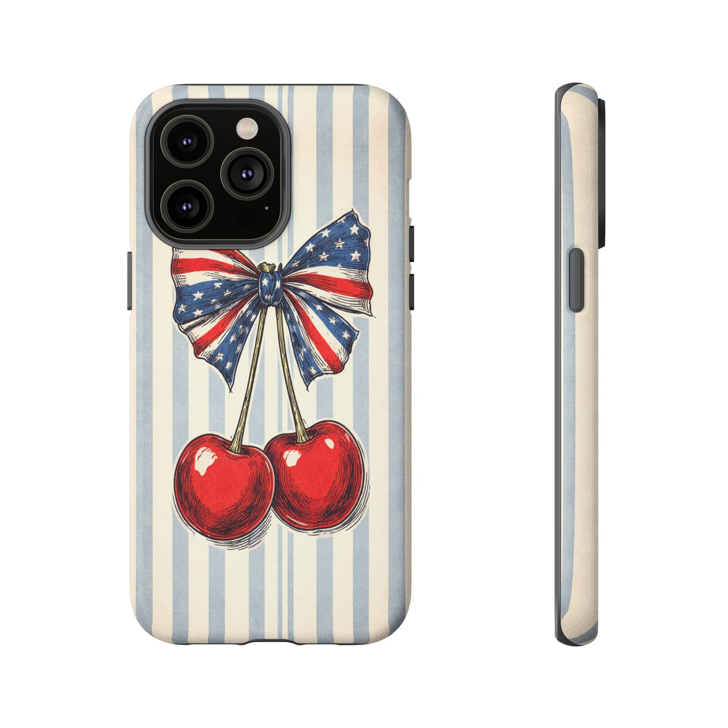Patriotic Cherry Phone Case Americana Coquette Aesthetic iPhone Samsung