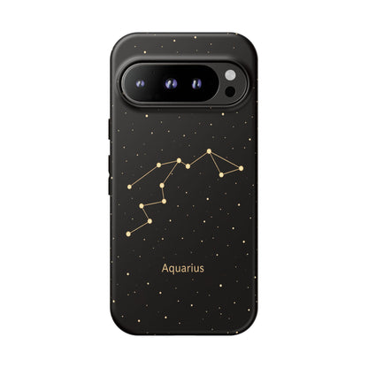 Aquarius Zodiac Constellation Phone Case – Luxe Gold Celestial Cover