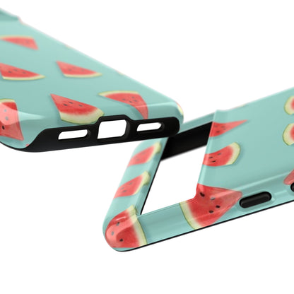 Watermelon Phone Case – Pastel Blue Summer Fruit Tough Case (iPhone, Samsung, Pixel)
