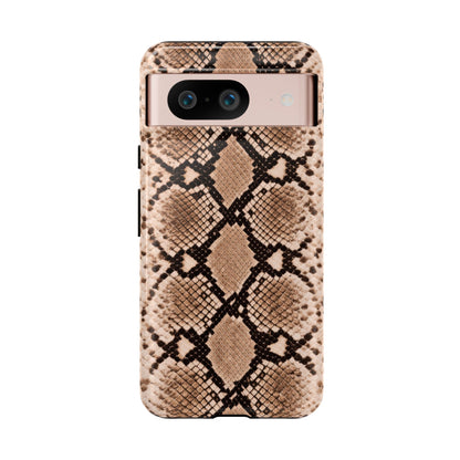 Snake Print Phone Case – Brown Python Pattern Slim Protective Cover for Iphone, Samsung Galaxy and Pixel