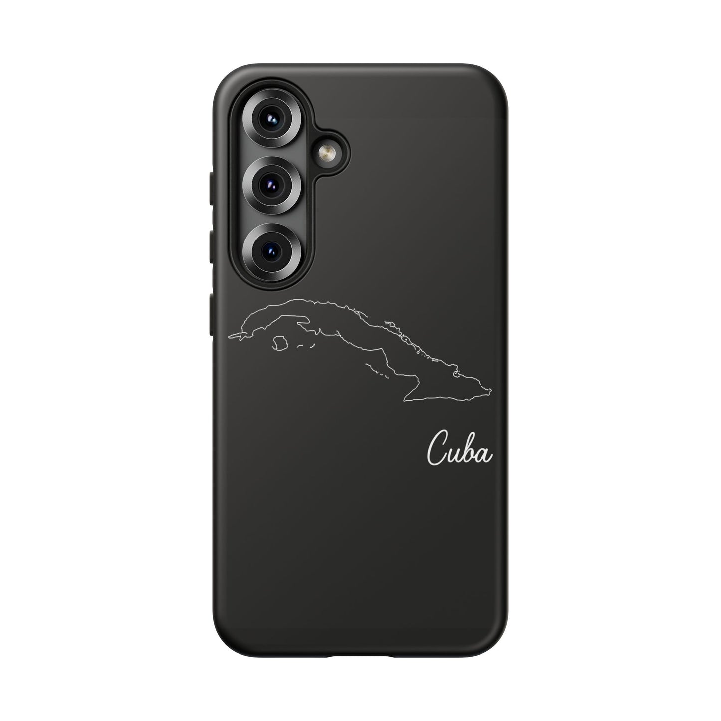 Cuba Outline Phone Case – Minimal Country Map Tough Case (iPhone, Samsung, Pixel)