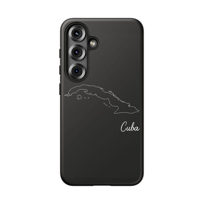 Cuba Outline Phone Case – Minimal Country Map Tough Case (iPhone, Samsung, Pixel)