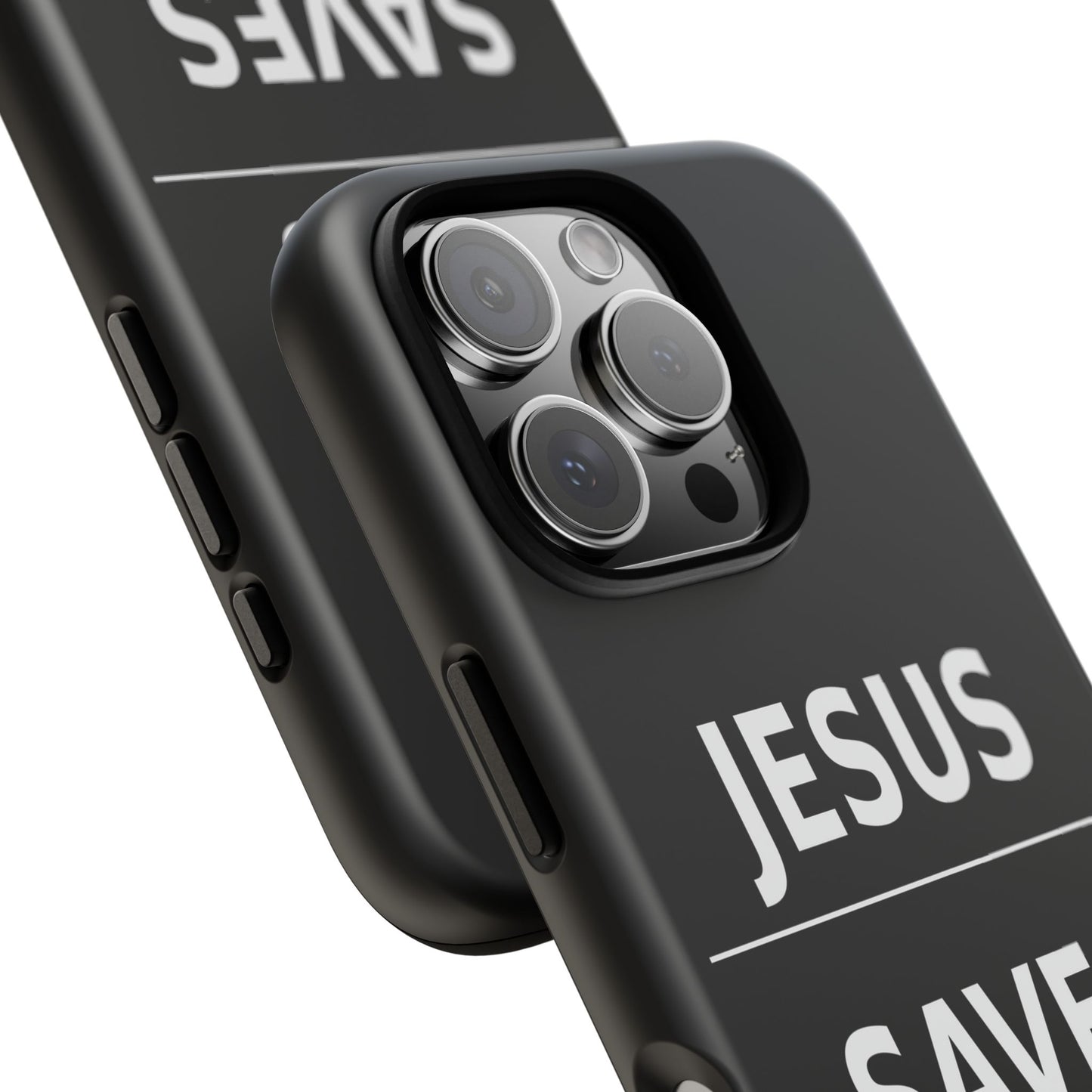 Jesus Saves Phone Case Christian Religious Minimalist Black Tough Cover