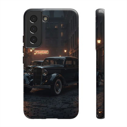 Vintage Classic Car Phone Case | Retro Noir Aesthetic | 1930s Street Scene Tough Case for iPhone & Samsung