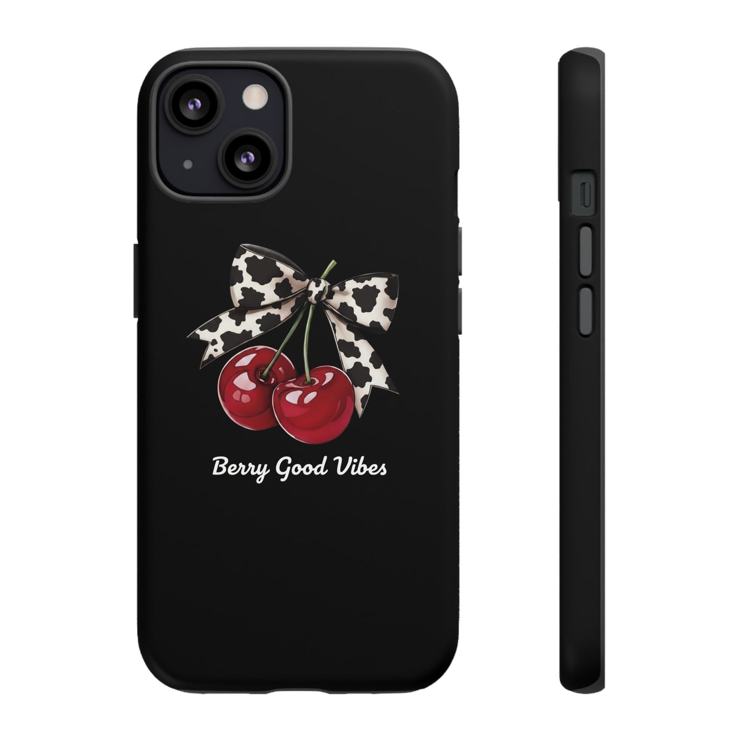 Cherry Cow Print Phone Case | Coquette Bow Aesthetic iPhone & Samsung Tough Case