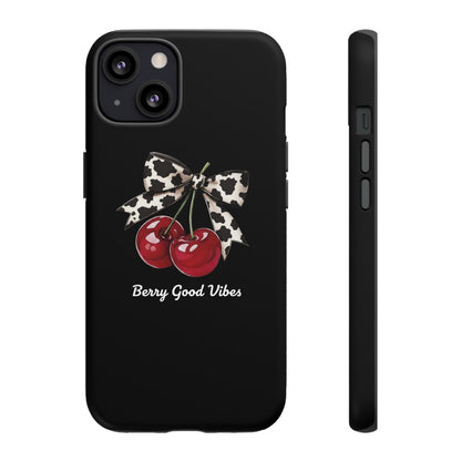Cherry Cow Print Phone Case | Coquette Bow Aesthetic iPhone & Samsung Tough Case